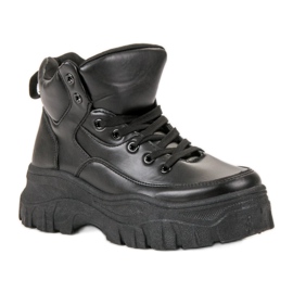 Kylie Zapatos con cordones en la plataforma negro 4