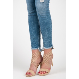 Vices Tacones altos de gamuza con ribete beige 1