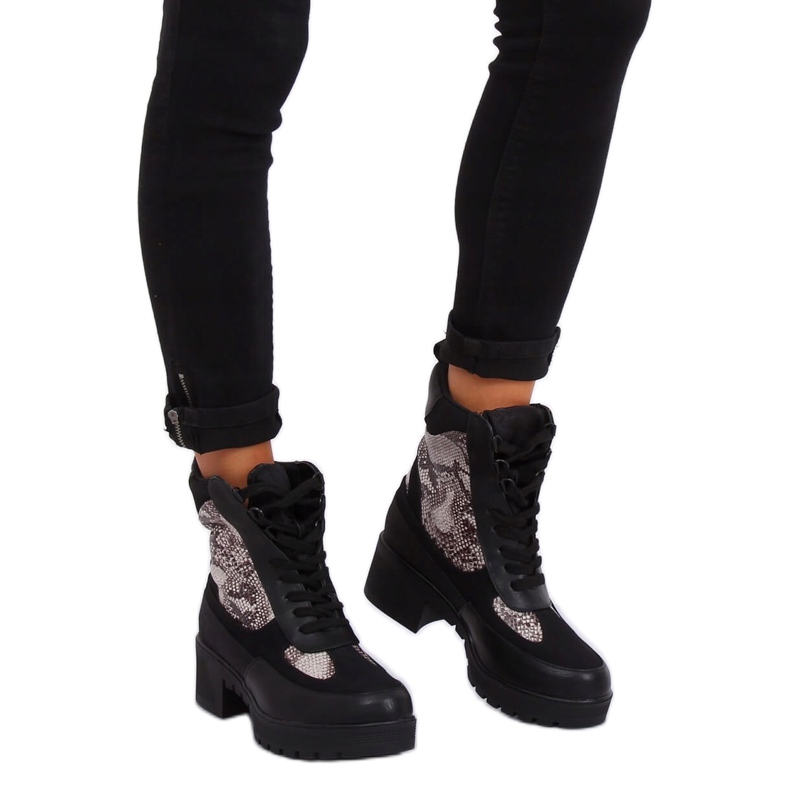 Black Botas negras de mujer 99-58 Snake Skin negro 2 Black Botas negras de mujer 99-58 Snake Skin negro 2