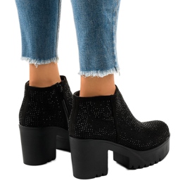 Botas de mujer negras con tachuelas trapecios CN880 negro 3