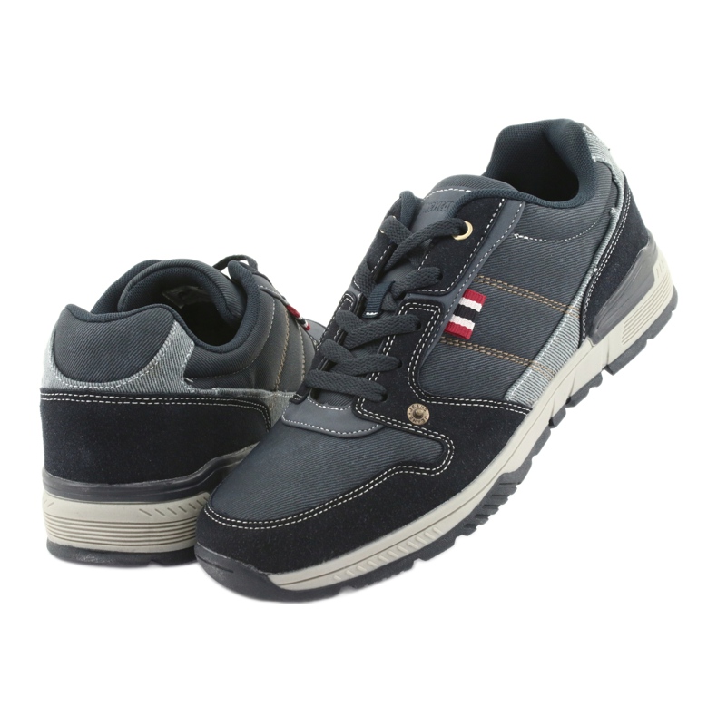 Zapatillas deportivas American Club AA08 azul marino gris 3
