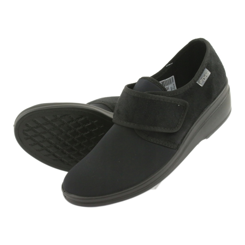 DR.ORTO Pantuflas de mujer befado con velcro, pu 033D002, negro 4