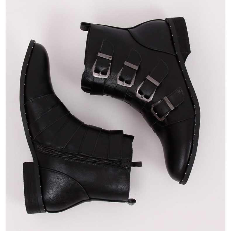 Negro Botas con hebillas, negro 688-57 Negro 1