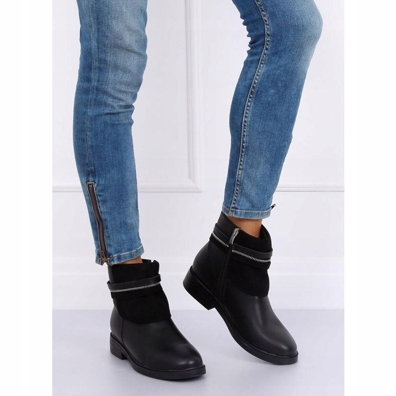 Botines Chelsea negros para mujer HFN-2276-2 Negro 1