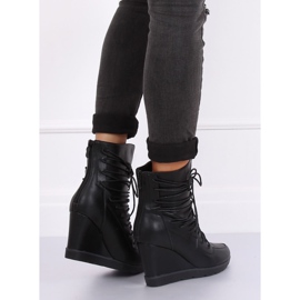 Black HX301 Botas de cuña negras negro 5