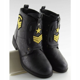 Black H-4 Black Botas de trabajo con parches negro 2 Black H-4 Black Botas de trabajo con parches negro 2