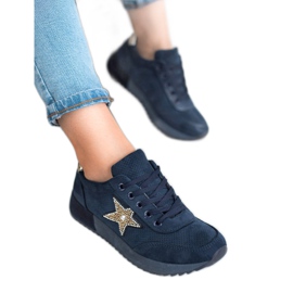 SHELOVET Zapatillas de ante azul marino 2