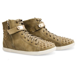 Zapatillas Altas Con Tachuelas G911 Caqui verde 1
