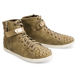 Zapatillas Altas Con Tachuelas G911 Caqui verde 2