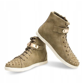 Zapatillas Altas Con Tachuelas G911 Caqui verde 4