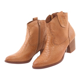 Botas de mujer sin aislamiento Anabelle 1466 Cocodrilo camel marrón 3
