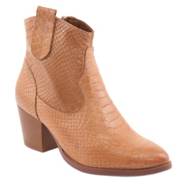 Botas de mujer sin aislamiento Anabelle 1466 Cocodrilo camel marrón 1