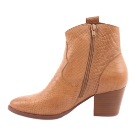 Botas de mujer sin aislamiento Anabelle 1466 Cocodrilo camel marrón 2