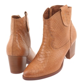 Botas de mujer sin aislamiento Anabelle 1466 Cocodrilo camel marrón 4