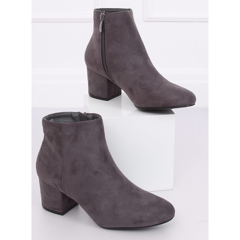 Gris Botas grises de tacón bajo YQ216P Gris 1