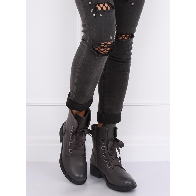 Gris Botas con cordones gris ZX2805 Gris 2 Gris Botas con cordones gris ZX2805 Gris 2