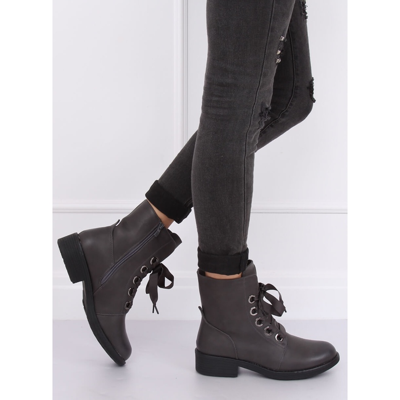 Gris Botas con cordones gris ZX2805 Gris 1 Gris Botas con cordones gris ZX2805 Gris 1