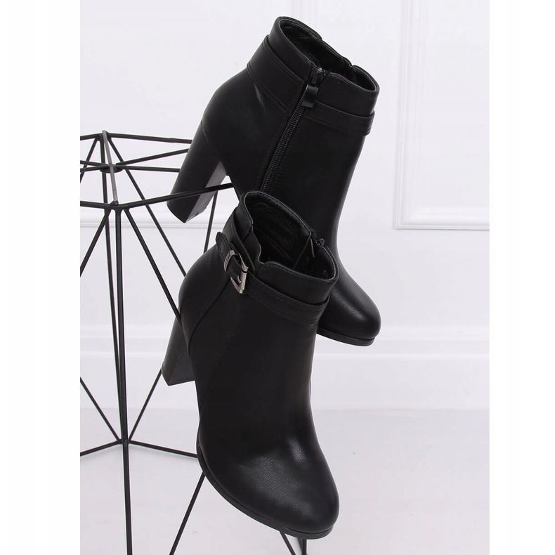 Black F815-2 Botas negras de tacón alto negro 2