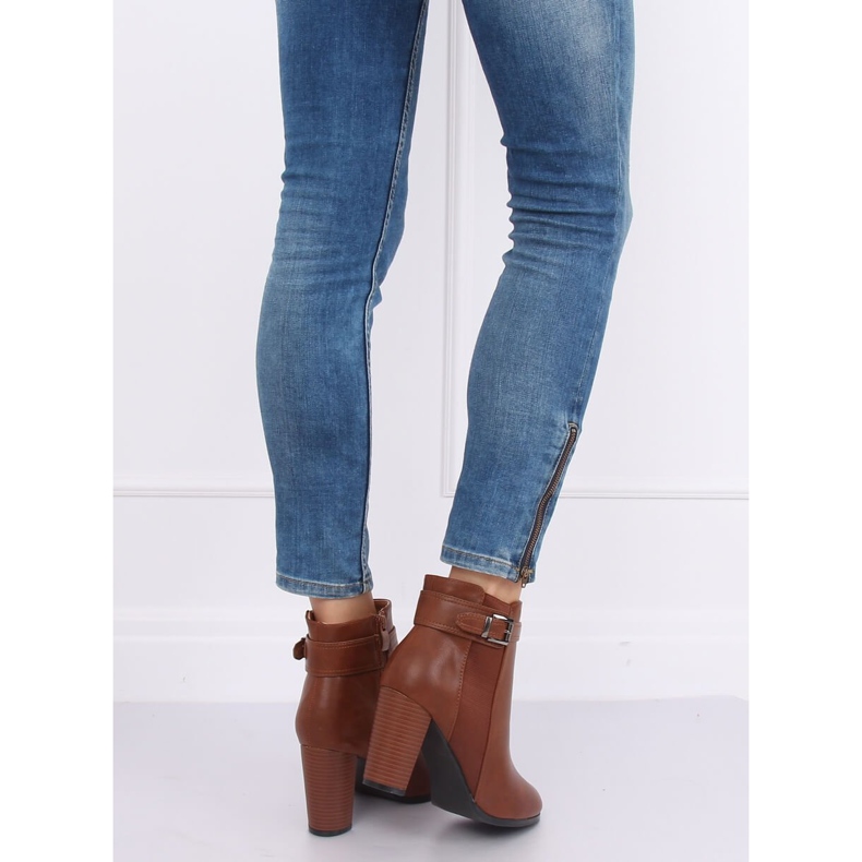 Bota tacon alto marron F815-2 Camel marrón 2