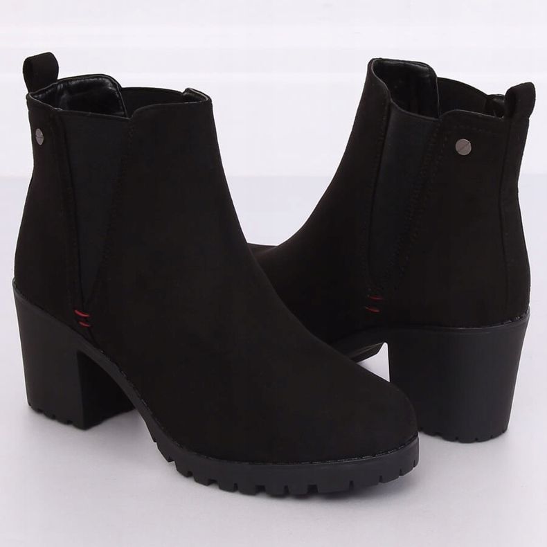 Botas negras con tacones anchos W373 Negra negro 2 Botas negras con tacones anchos W373 Negra negro 2