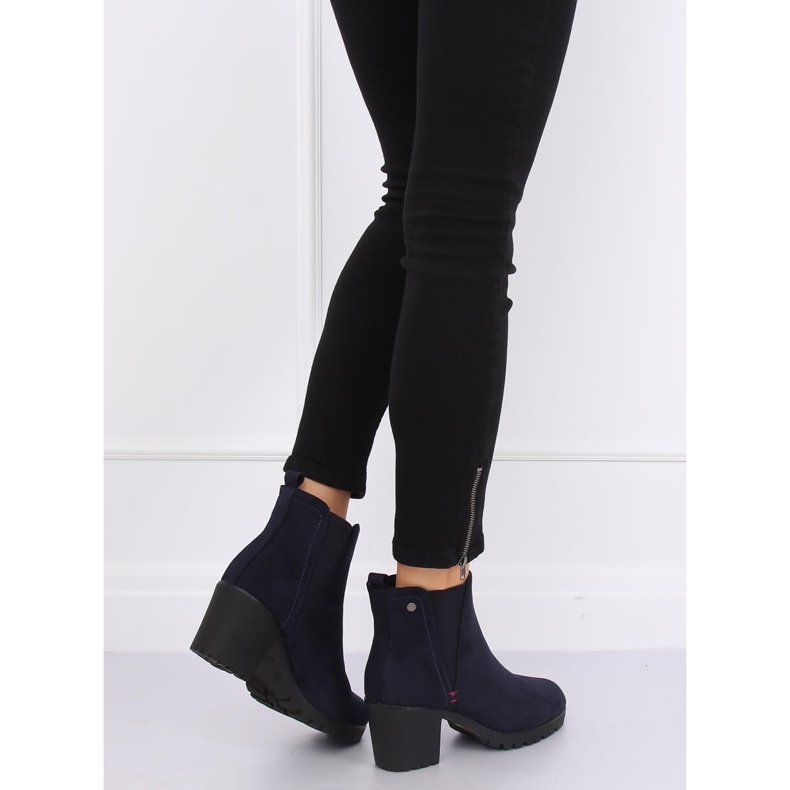 Botas azul marino con tacones anchos W373 Azul 2