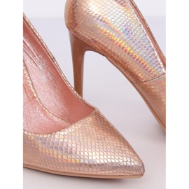 Zapatos de salón con tacón de aguja champán holográfico NF-52 Champagne rosado 2 Zapatos de salón con tacón de aguja champán holográfico NF-52 Champagne rosado 2