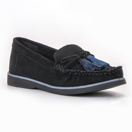 Filippo Mocasines de piel con flecos negro 1 Filippo Mocasines de piel con flecos negro 1