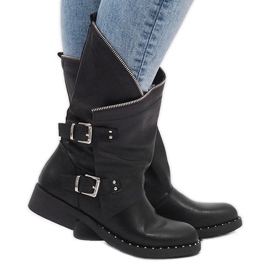 Botas negras con tachuelas JLA06 negro 4