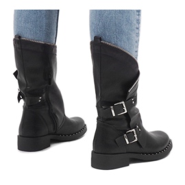 Botas negras con tachuelas JLA06 negro 5