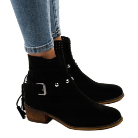 Botas slip-on de ante negro calado LS-730 2