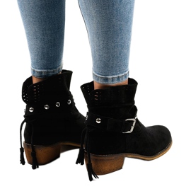 Botas slip-on de ante negro calado LS-730 3