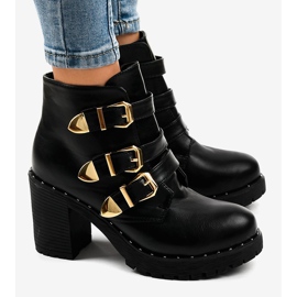 Botines negros con hebillas D37-7 3