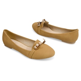 Hermosas bailarinas con lazo de metal 356 beige 1
