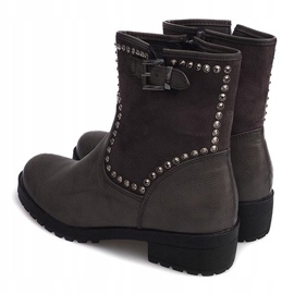 Bota motorizada gris con tachuelas 1640 4