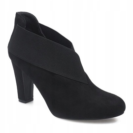 Botines de ante en un poste 7-206 negro 2