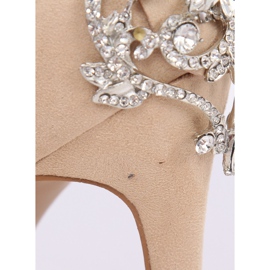 Sandalias en un estilete con piedras beige 9509-502 Beige II-GAT 7