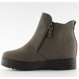 Botas grises sobre cuña oculta SJ657 Dark Grey 6