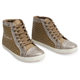 Zapatillas altas con tachuelas G (3) Camel marrón 2
