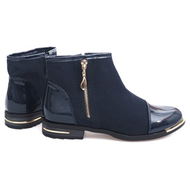 Botas Elegantes Caladas B8107 Azul Marino 1