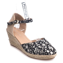 Sandalias Cuña 50427 Beige negro multicolor 1 Sandalias Cuña 50427 Beige negro multicolor 1
