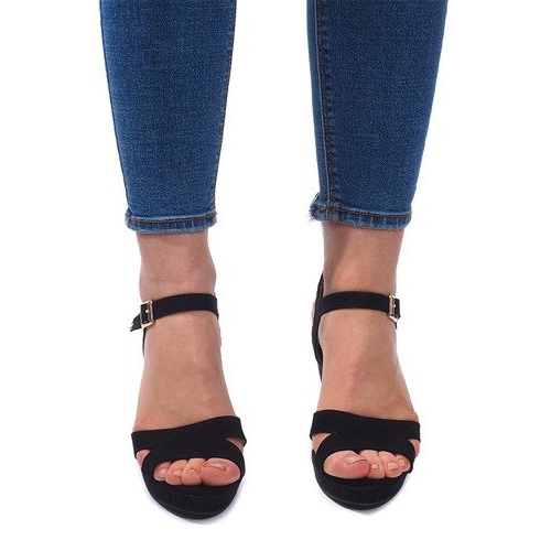 Sandalias Cuña C-012 Negro 2 Sandalias Cuña C-012 Negro 2