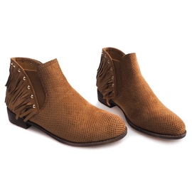 Bota Boho calada Fringe 3576 Camel marrón 1 Bota Boho calada Fringe 3576 Camel marrón 1