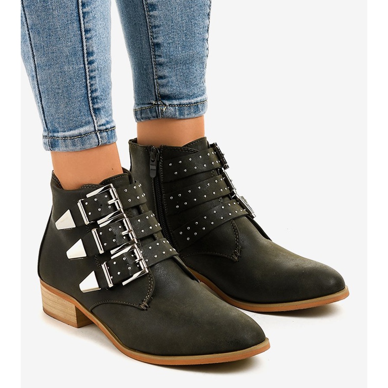 Botas verdes con hebilla de cremallera A-263 1 Botas verdes con hebilla de cremallera A-263 1