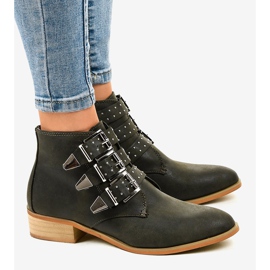 Botas verdes con hebilla de cremallera A-263 3