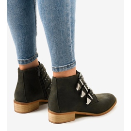 Botas verdes con hebilla de cremallera A-263 4