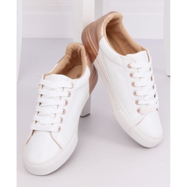 Zapatillas de mujer blancas y champán A88-29 W-CHAMPAGNE blanco multicolor 3