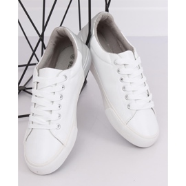 Zapatillas de mujer blancas y plateadas A88-29 W-SILVER blanco gris 3