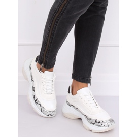 YY-02 Zapatillas deportivas blancas serpiente blanca blanco multicolor 1