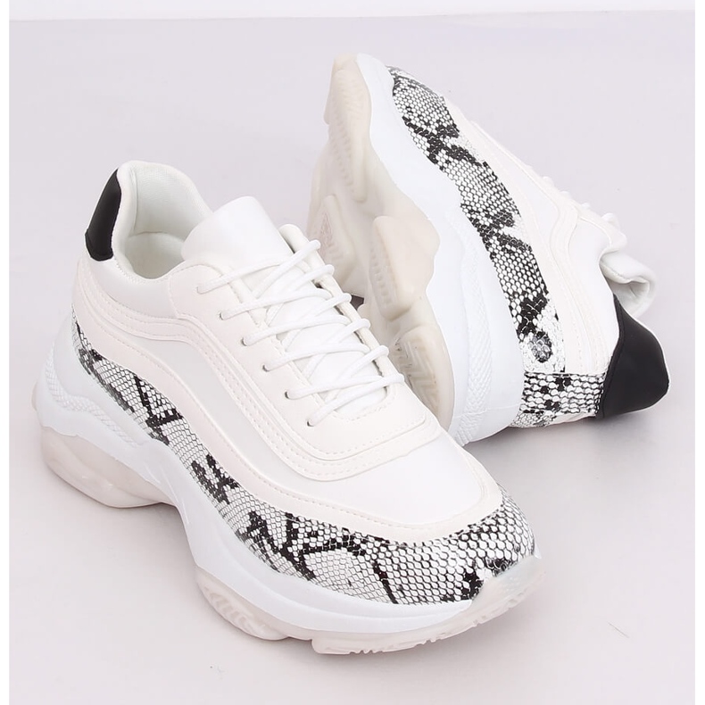 YY-02 Zapatillas deportivas blancas serpiente blanca blanco multicolor 2