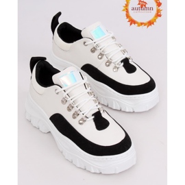 Zapatos de suela alta negros y blancos PF5329 Negro 1